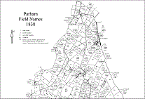 Tracing of 1840 OS Parham Tithe Map - North